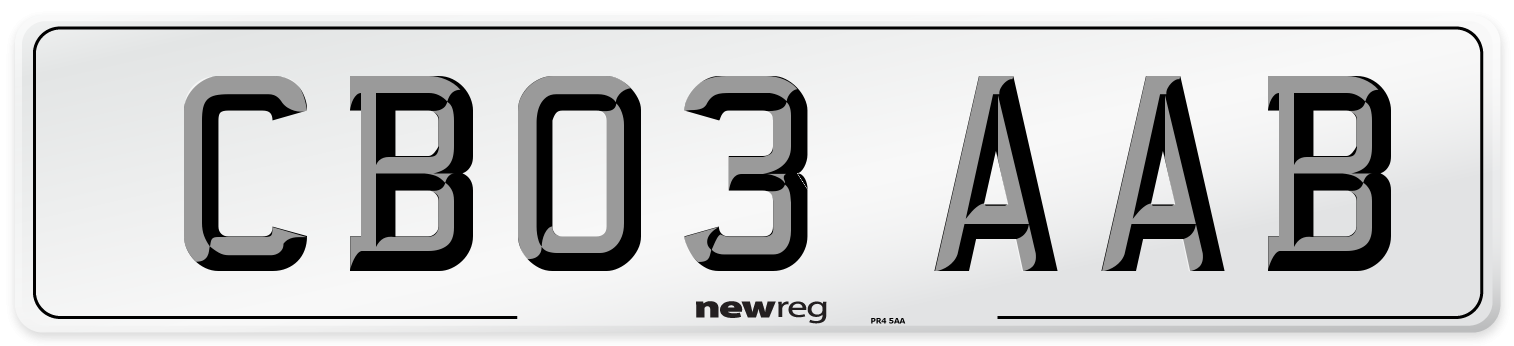 CB03 AAB Number Plate from New Reg